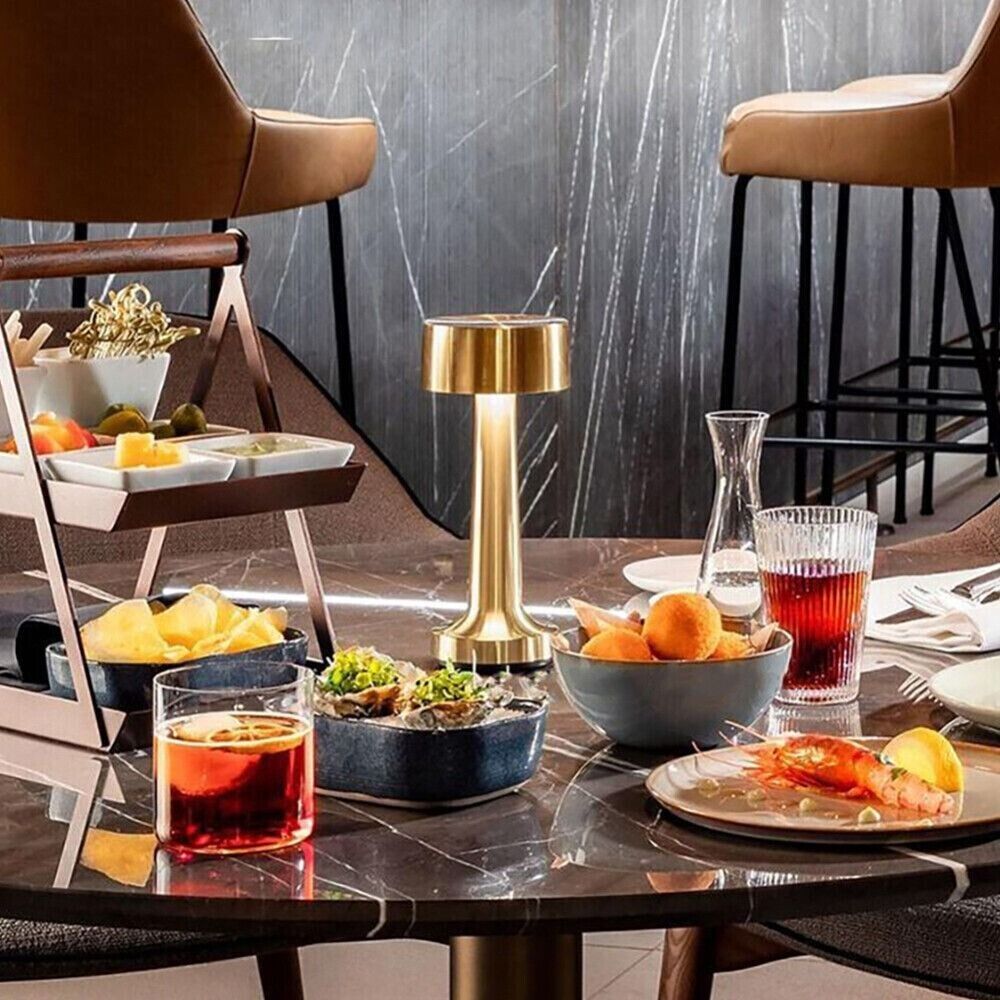 LumiAura - Lampe de table LED sans fil au style rétro chic - Rechargeable par USB