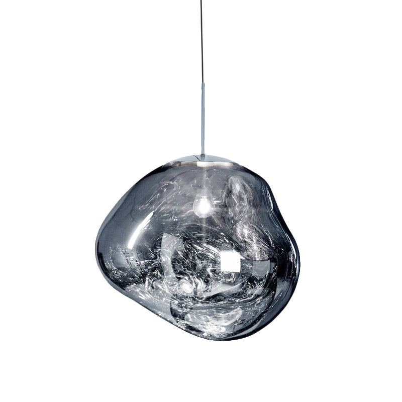 Floroux Suspension argent/rouge verre 1 lumière lampe de plafond salle à manger