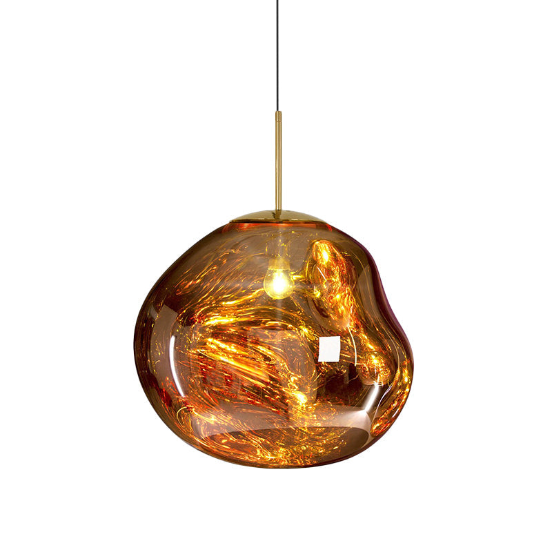 Floroux Suspension argent/rouge verre 1 lumière lampe de plafond salle à manger