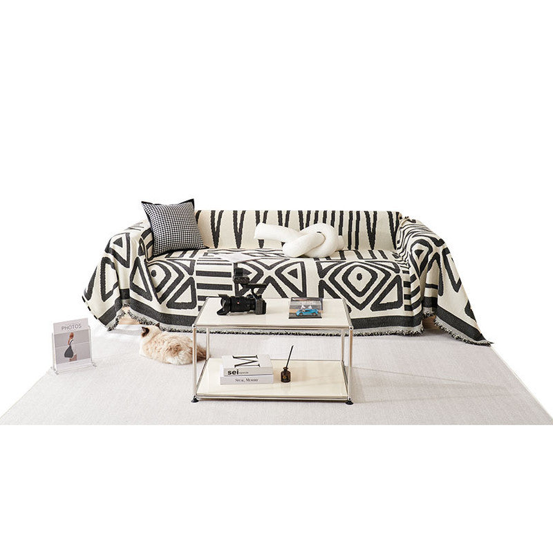 Housse de canapé/sofa style bohème géométrique