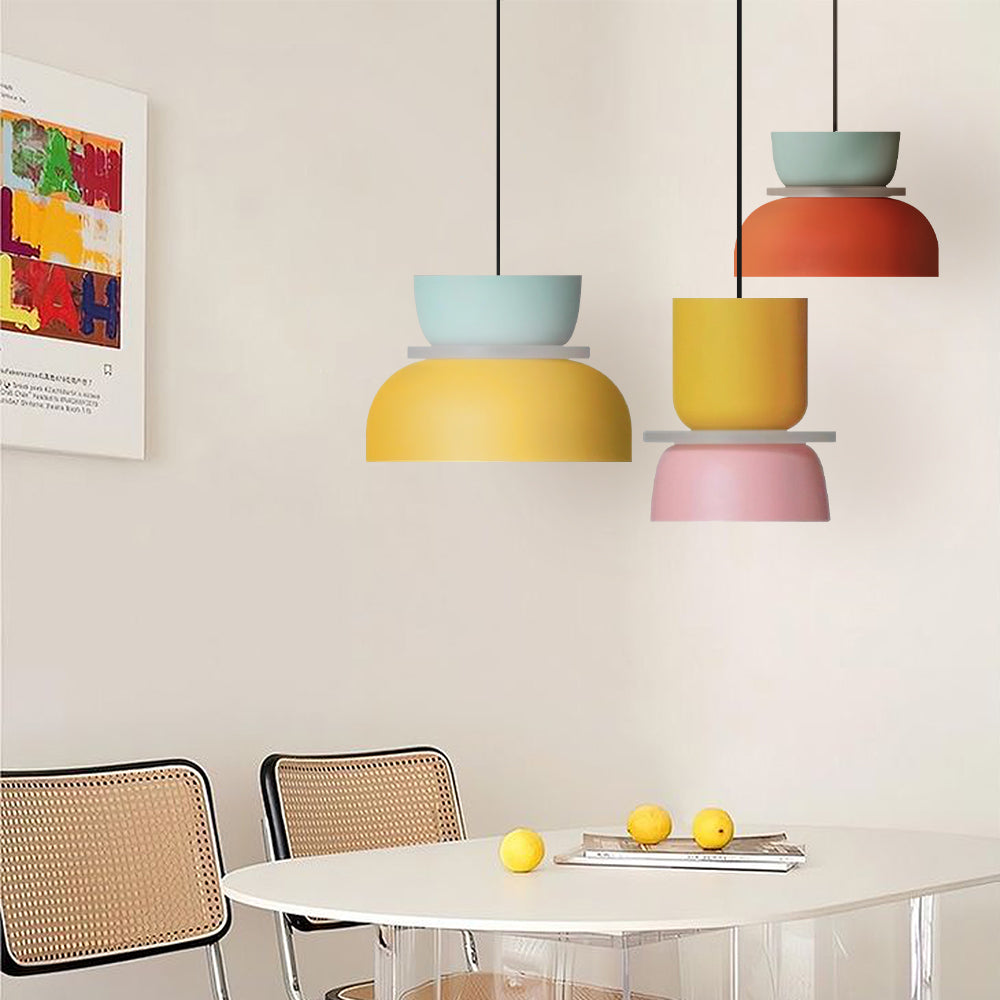 Floroux Luminaire Pendentif Scandinave à Blocs de Couleurs
