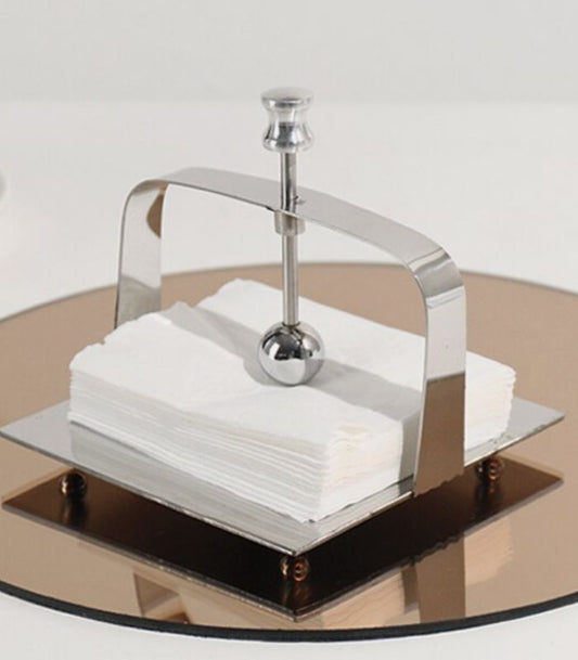 Porte-serviette en acier inoxydable argent poli miroir