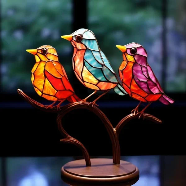 Figurines d'oiseaux luxueuses en verre teinté – EleganBird