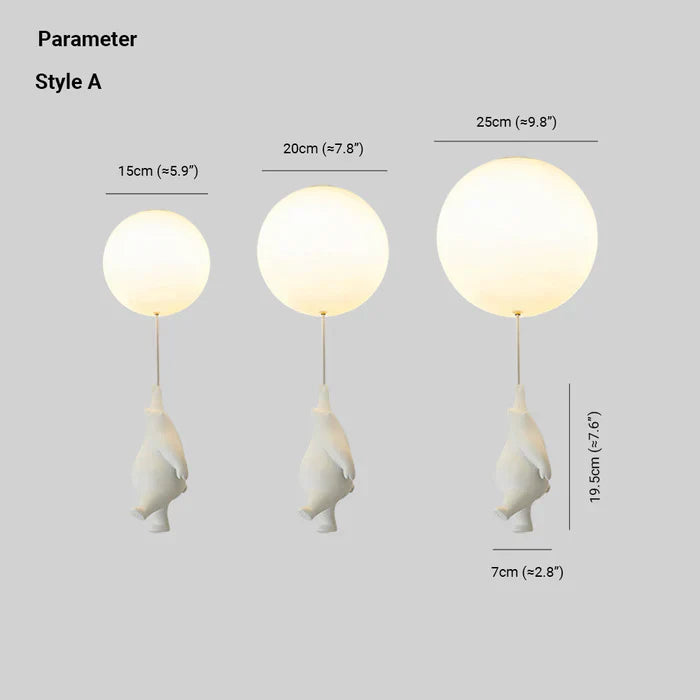 Lampe de plafond pour enfants avec ours et ballon - CloudBear