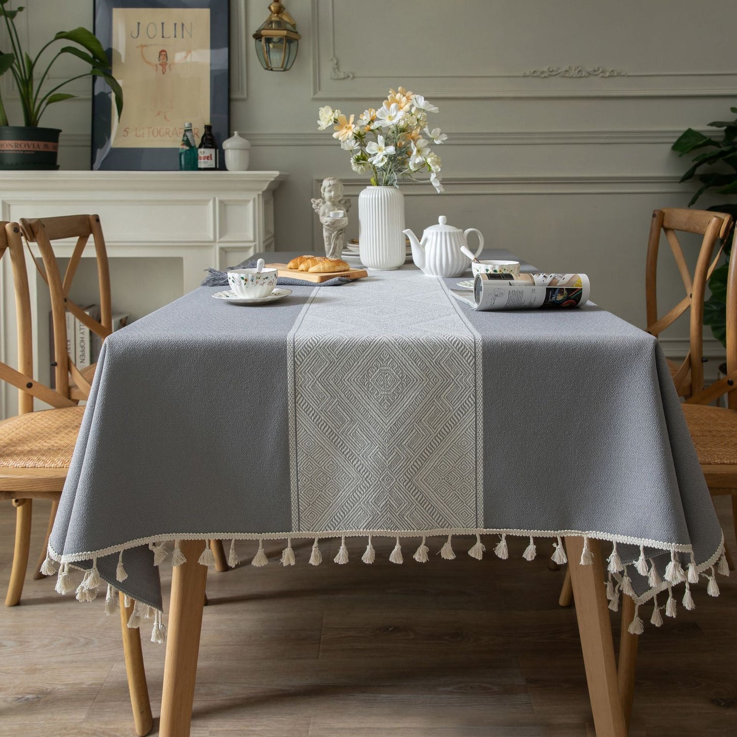 Napperon en jacquard géométrique carré