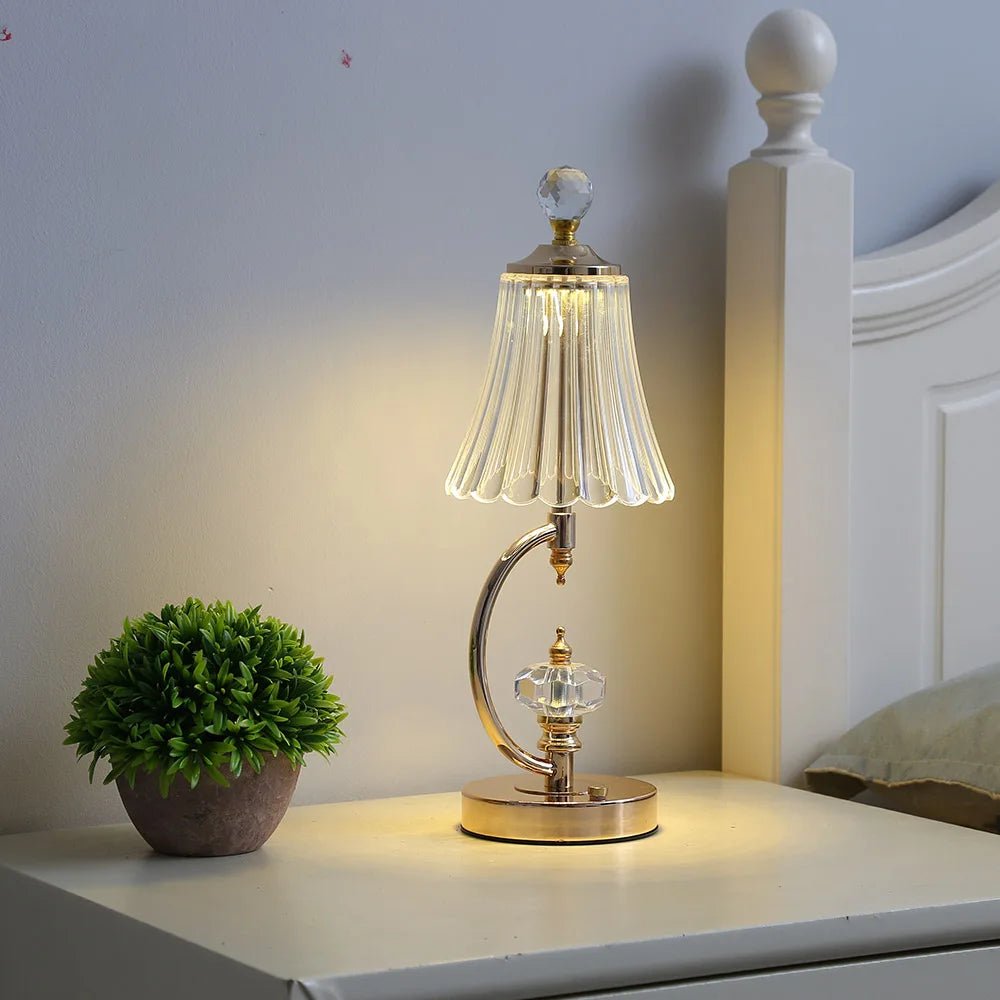 Lampe de table en cristal doré Floroux