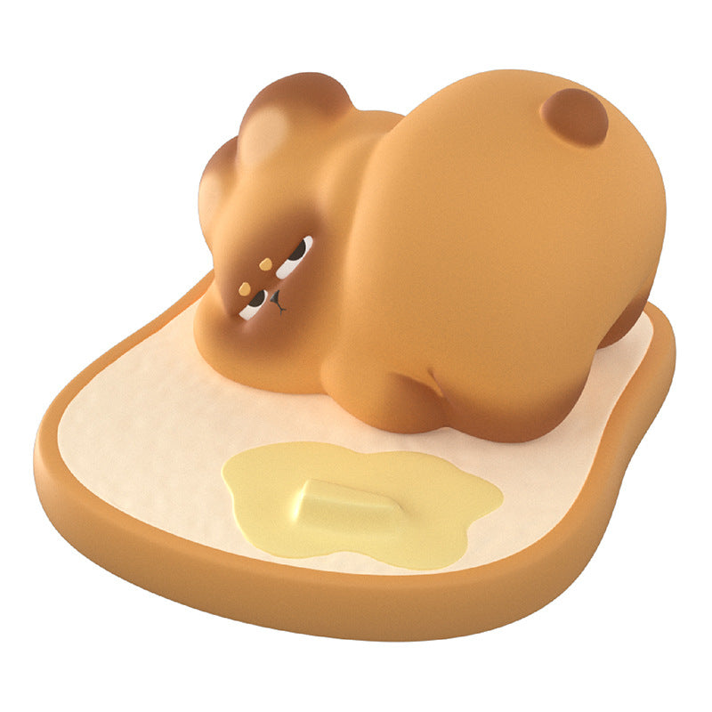 Chargeur sans fil en silicone toast squishy avec veilleuse LED - Cadeau parfait pour les enfants et les filles