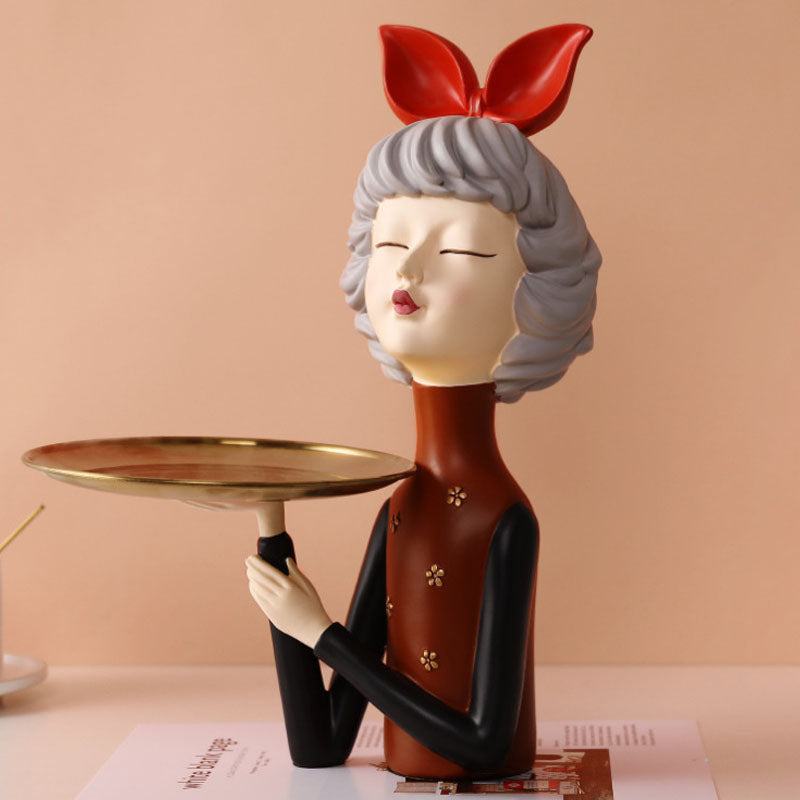 Plateau Floroux Fille Figurine Porte-clés