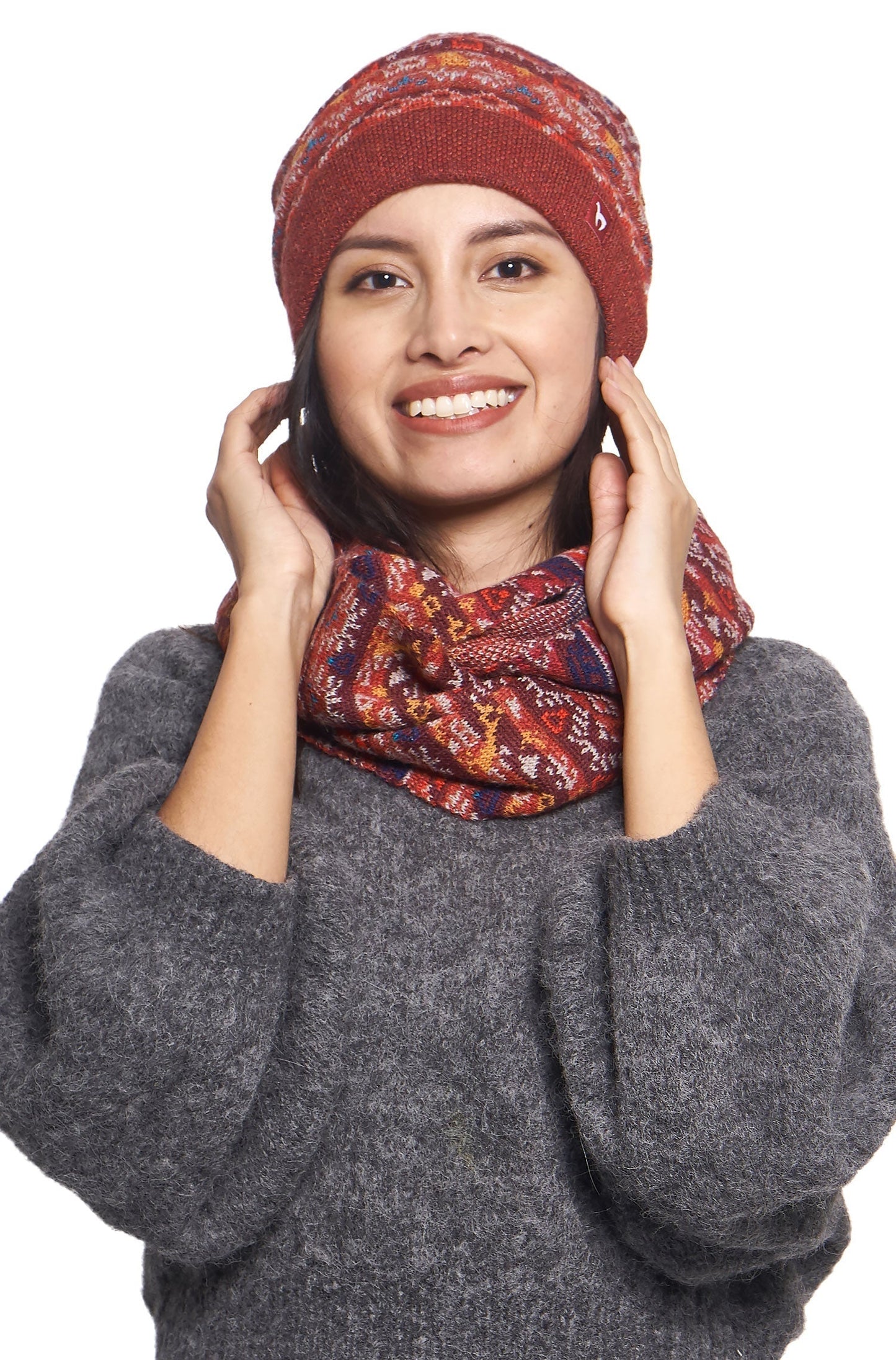 AlpacaFit Beanie - Luxe Jacquard Bonnet en 100%