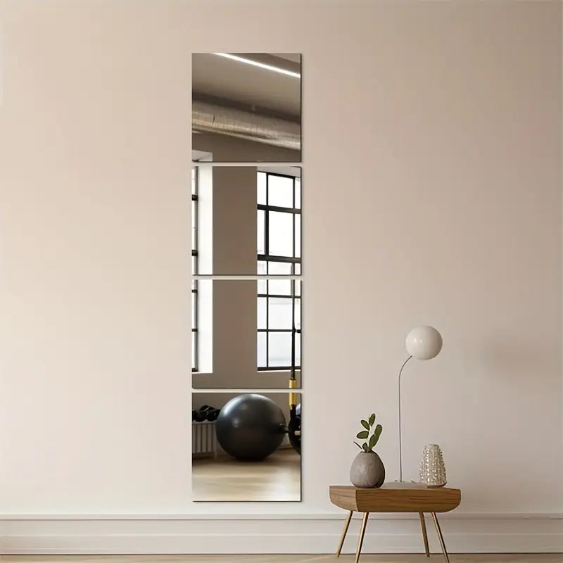 4PCs Miroir en verre HD auto-adhésif : Sûr et facile à installer