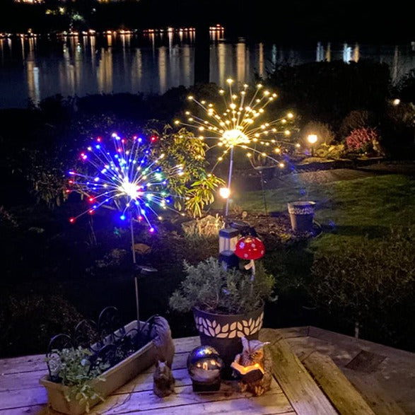 Floroux Pièce Lampes de jardin solaires d'extérieur Firework