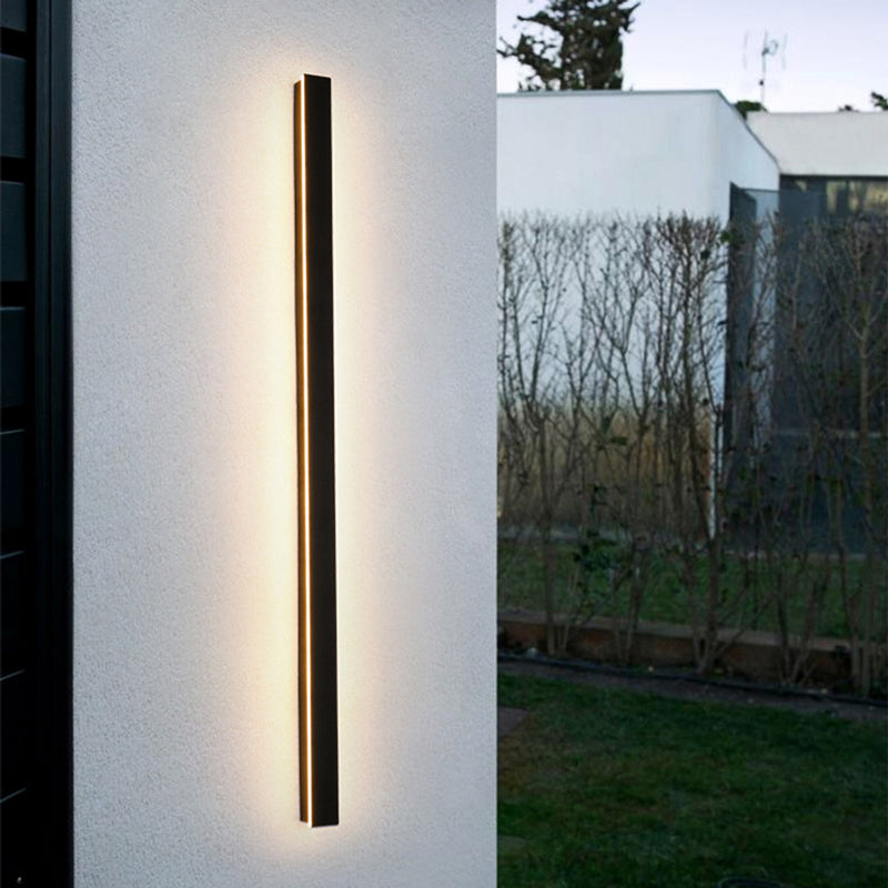 Edge – Appliques murales LED au design moderne en métal noir pour jardin et couloir