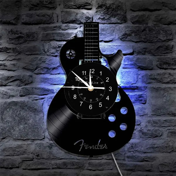 Horloge murale en vinyle de guitare - Apportez une touche musicale à votre espace