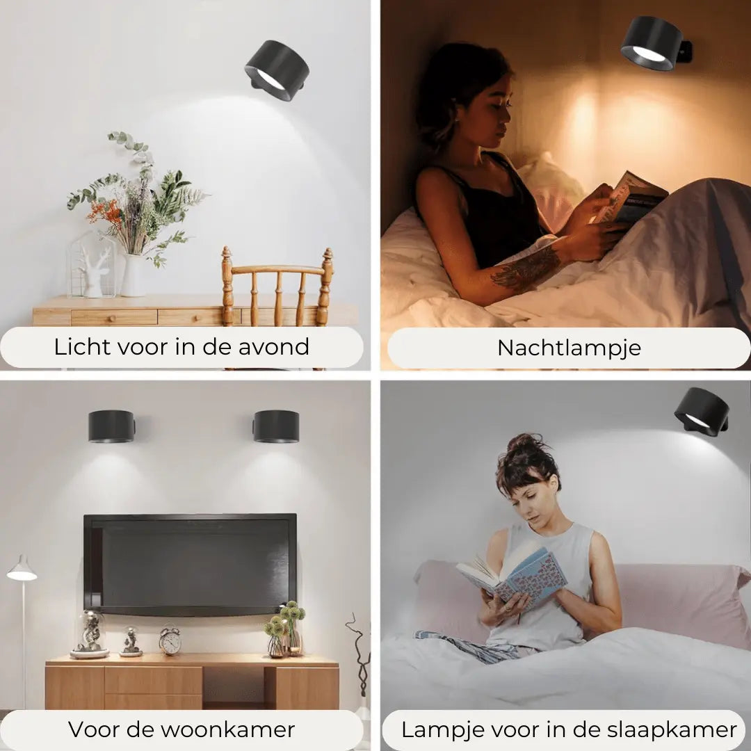 LumiFree - Lampe Murale Rechargeable sans Fil à 360°