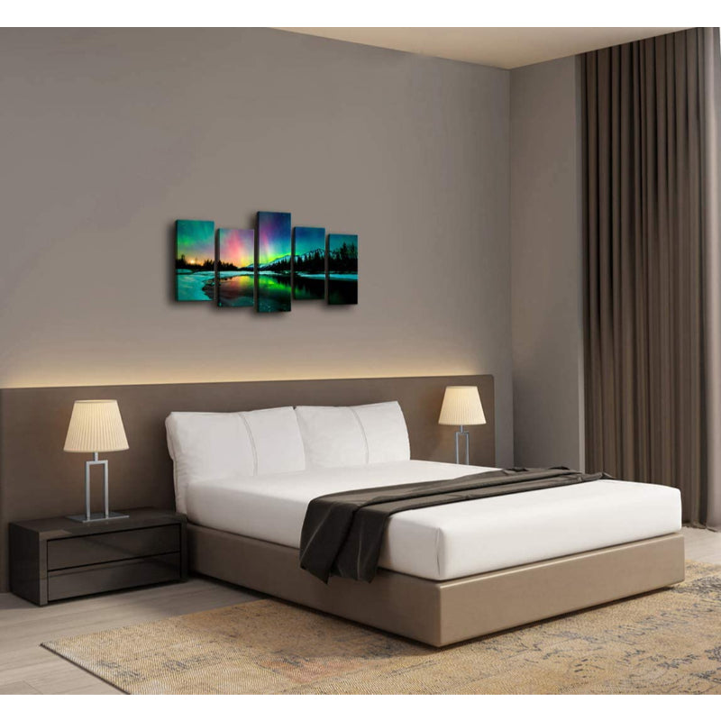 Peinture murale en toile Aurora 5 pièces
