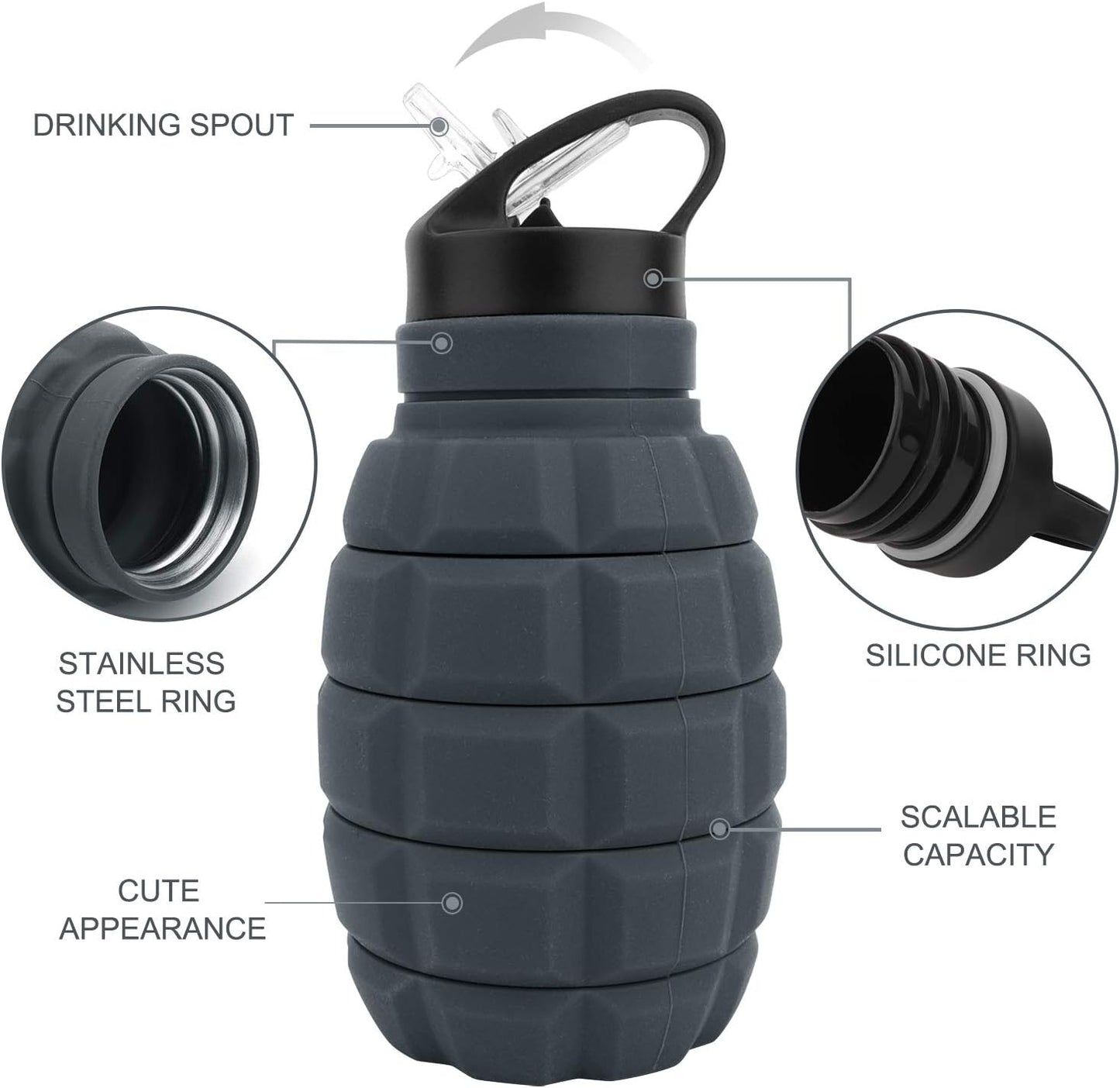 FlexiBottle - Gobelet de voyage pliable durable 575 ML