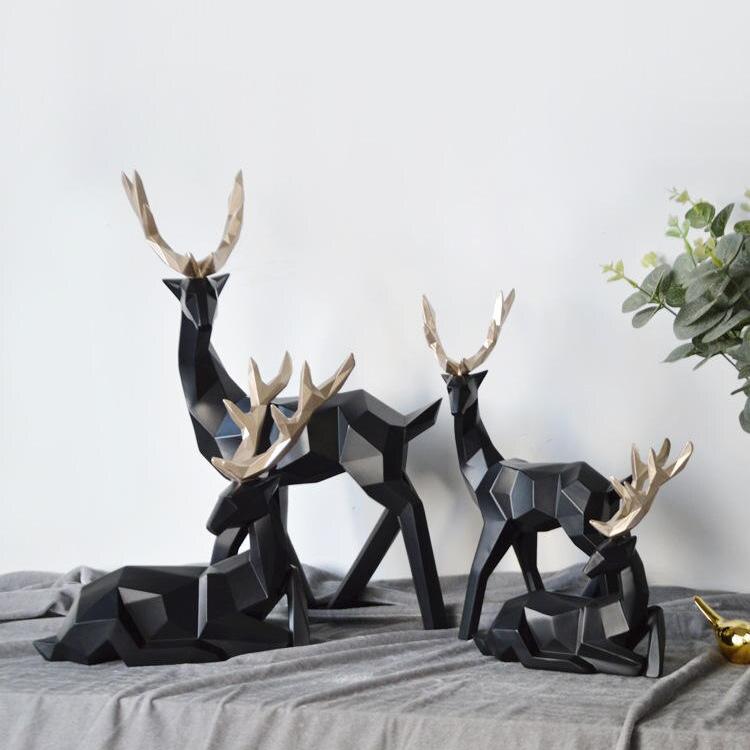 Floroux Abstract Deer Figures in Pair | Modern Design | High-Quality Home Décor