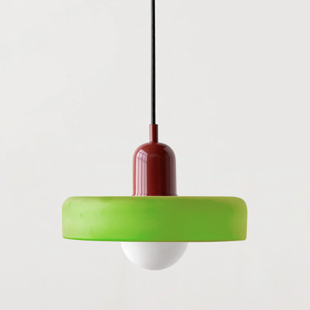 Suspension Floroux in colored glass | Elegant hanging lamp in Bauhaus style | Designer lamp for the living room and dining room
