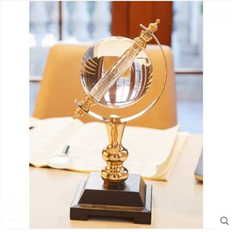 Décor en verre cristallin en globe Décor en métal