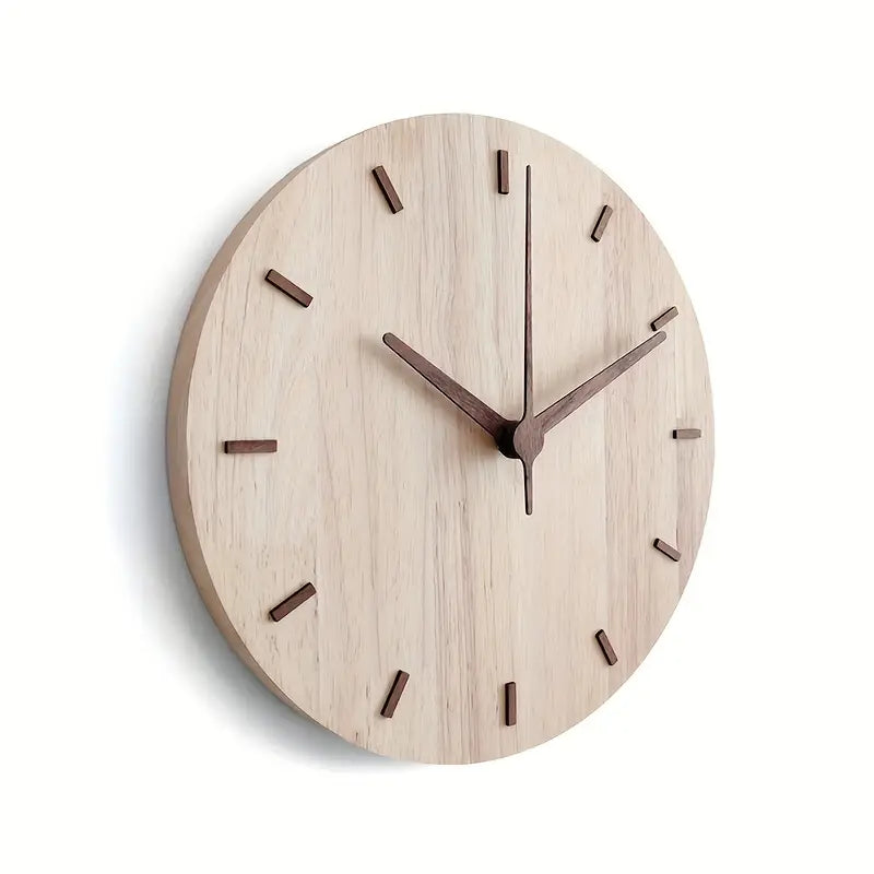 Horloge murale Floroux en bois de noyer