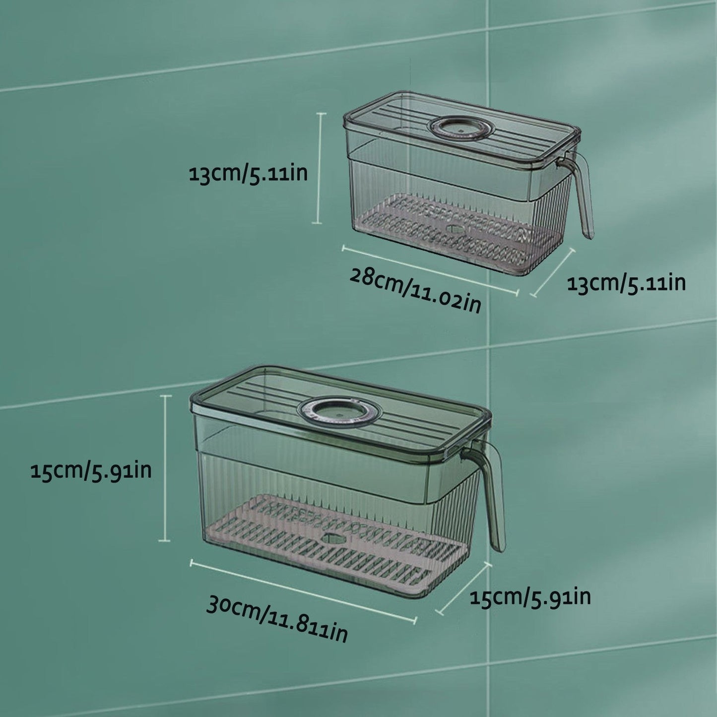 3Ltrs Contenants de rangement transparents pour réfrigérateur