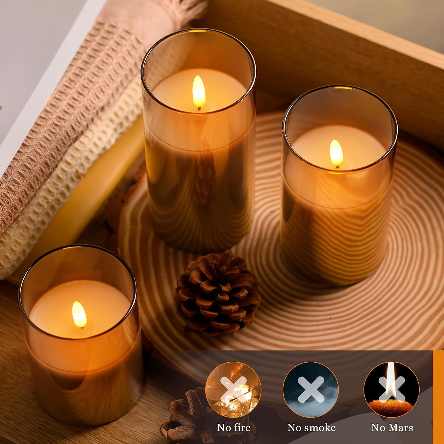 FlameFree Ensemble de Bougies LED – Éclairage Ambiant Élégant pour Intérieur et Extérieur