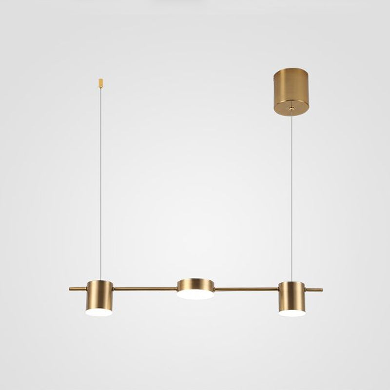 LumiModern – Suspension en aluminium noir/or à 3 ou 5 lumières