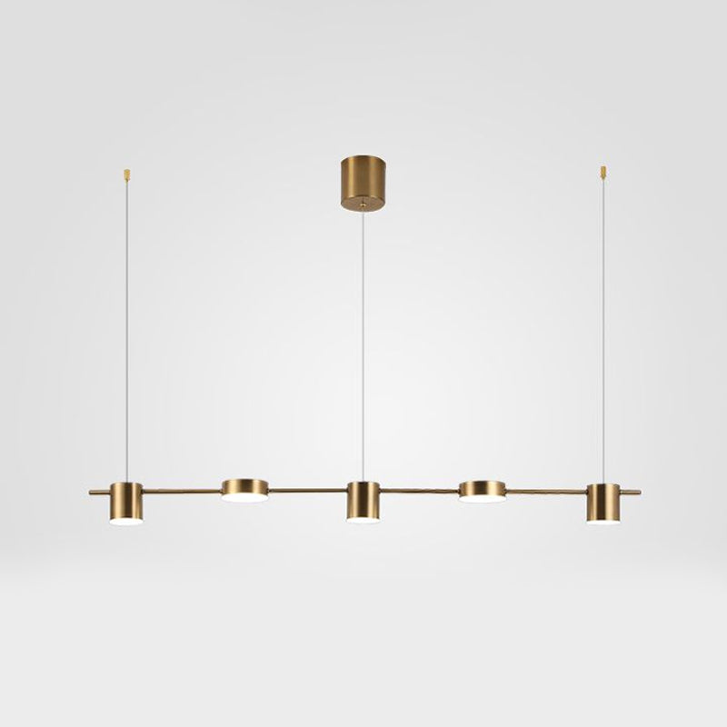 LumiModern – Suspension en aluminium noir/or à 3 ou 5 lumières