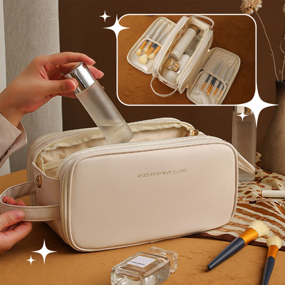 Baglia Cosmétique - Trousse de Maquillage Design à 3 Couches avec Fermeture Éclair Double et Grande Capacité
