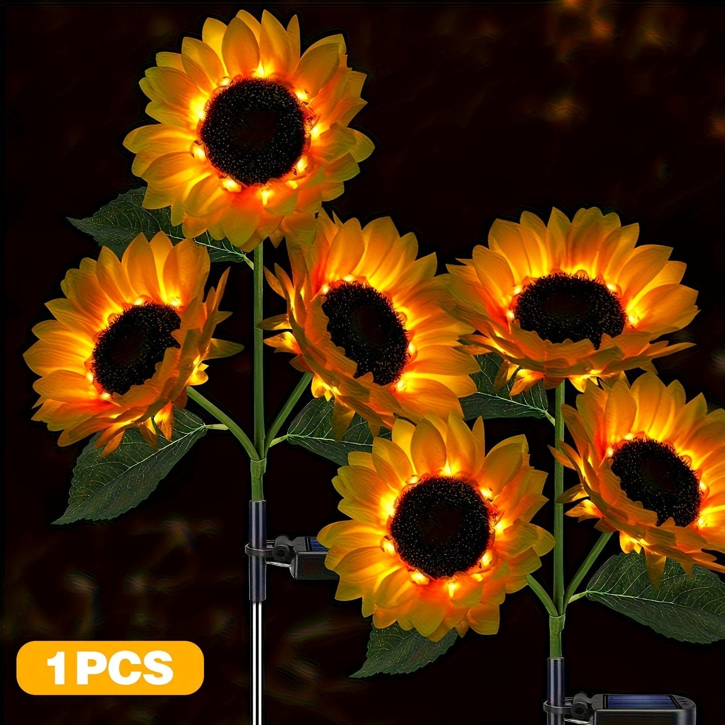 SolarBloom Light – Lampe de jardin LED Tournesol 3 têtes