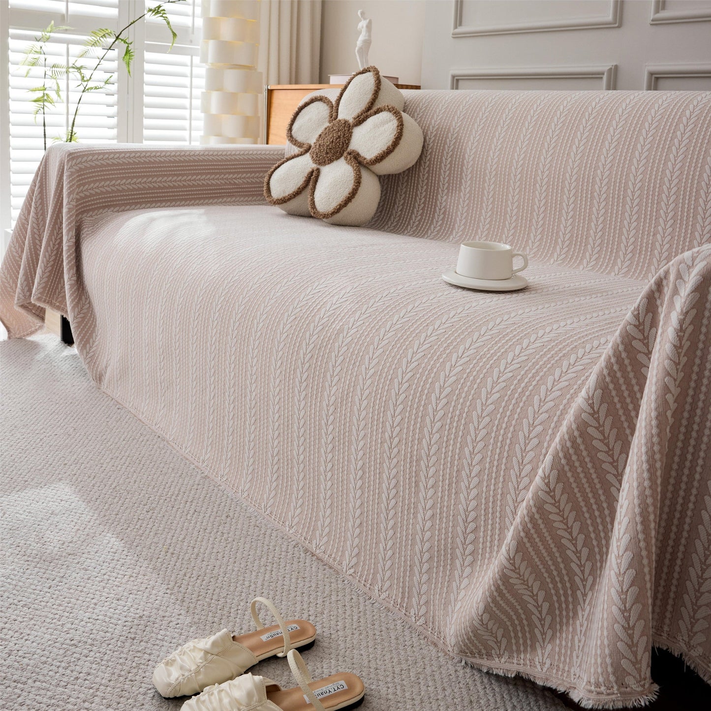 Couverture de canapé en douce avec motif de blé