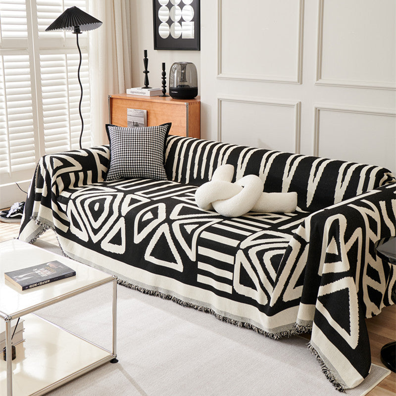 Housse de canapé/sofa style bohème géométrique