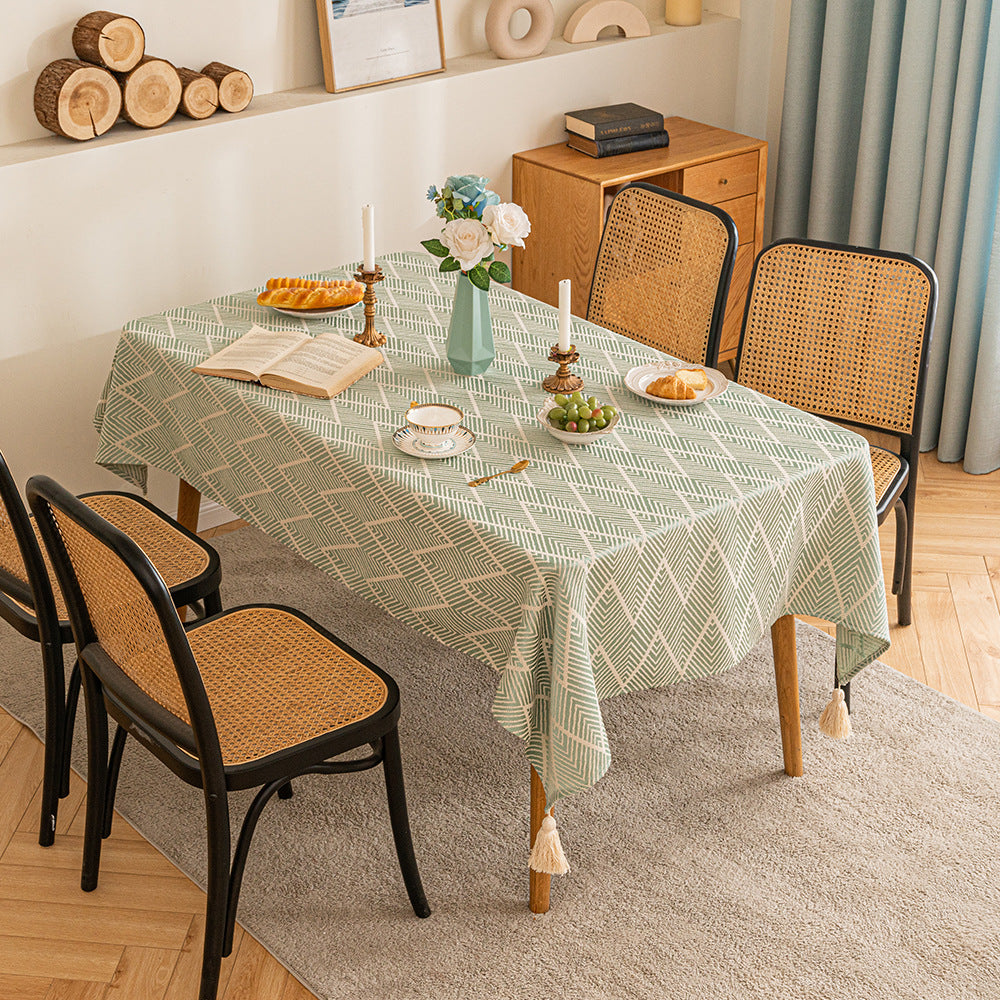 Nappe à franges en vague géométrique