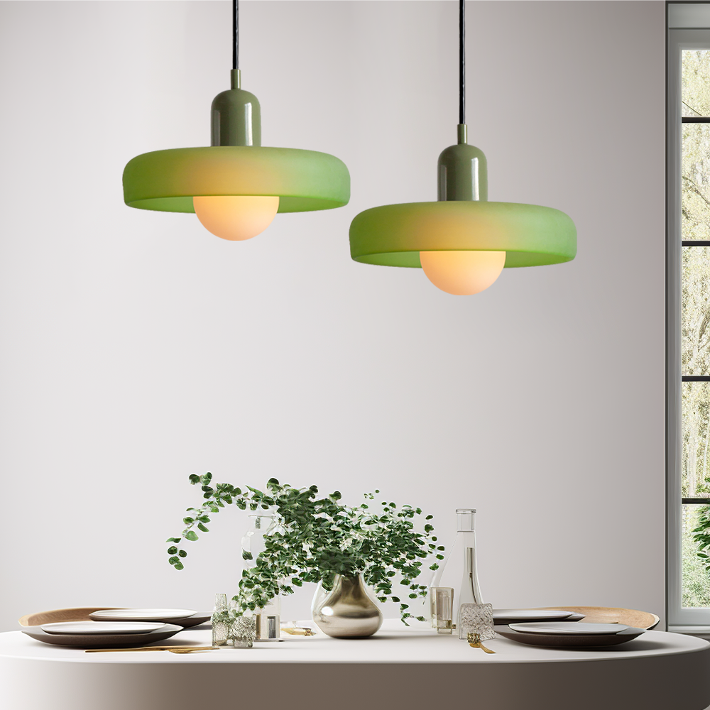 Suspension Floroux in colored glass | Elegant hanging lamp in Bauhaus style | Designer lamp for the living room and dining room