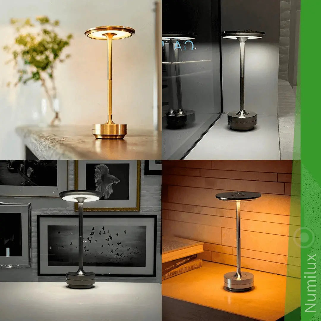 NumiLux Lampe de table rechargeable étanche et élégante