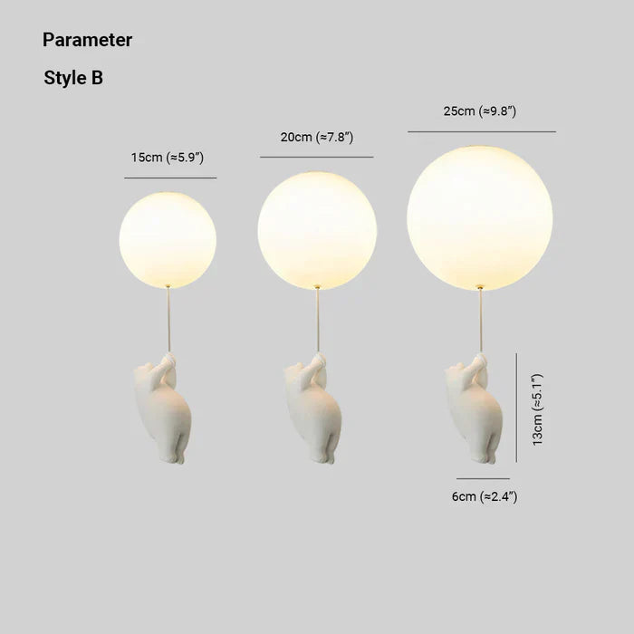 Lampe de plafond pour enfants avec ours et ballon - CloudBear