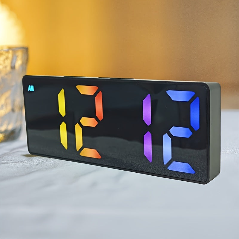 DigiTime Horloge - Réveil LED élégant avec affichage de la date