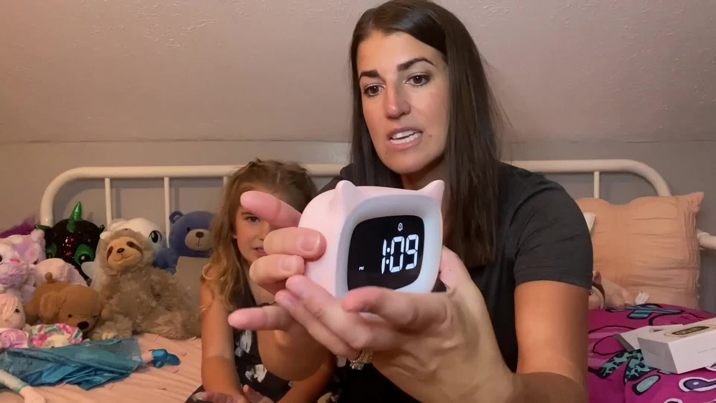 KawaiiCat Horloge - Réveil mignon avec lumière nocturne