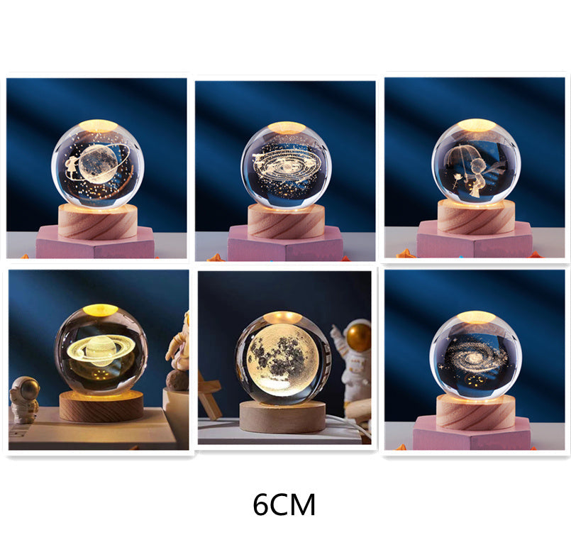 Lampe de Nuit en Cristal 3D - Lampe de Nuit en Cristal avec Effet 3D Magique