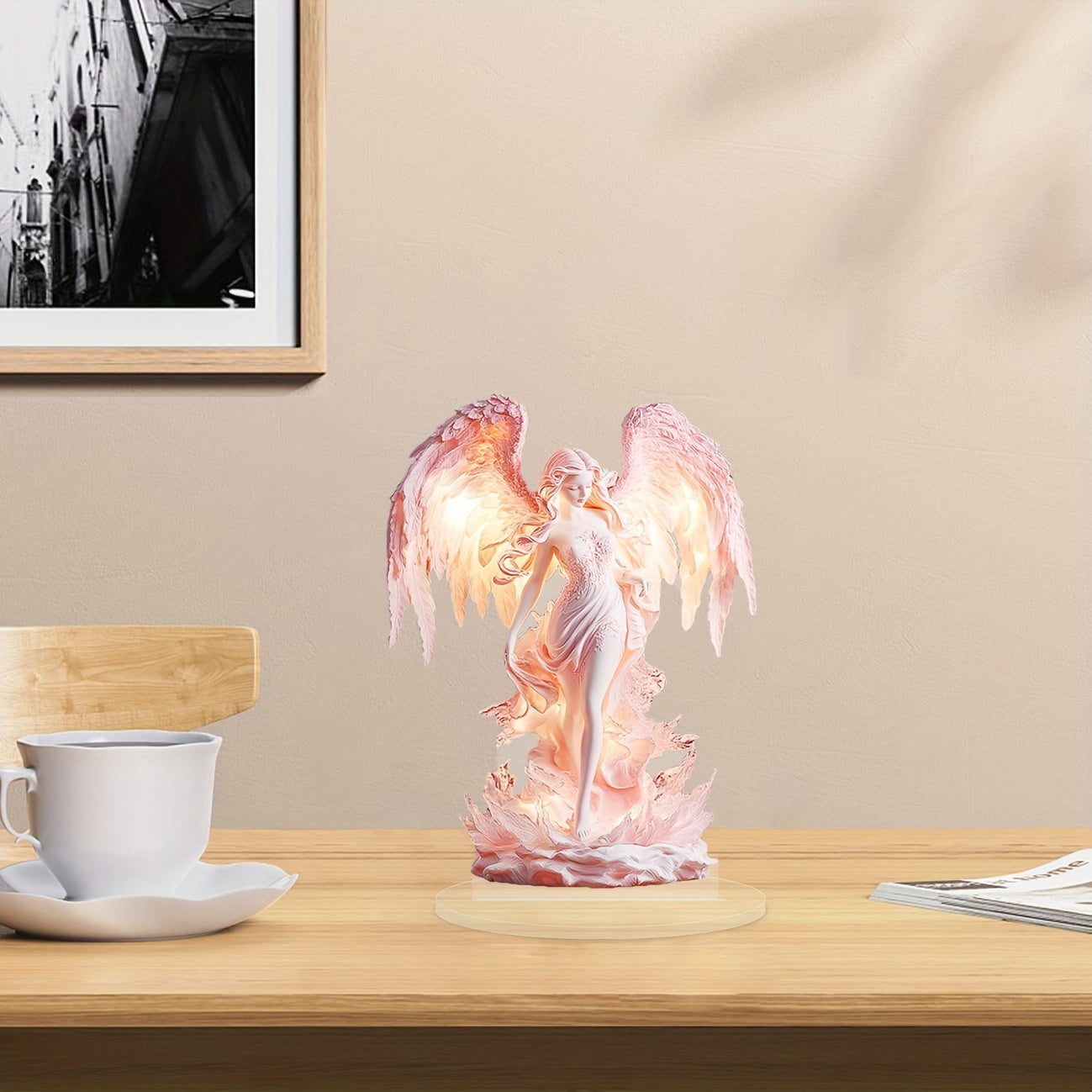AngelGlow - Décoration de table en acrylique élégante d'ange