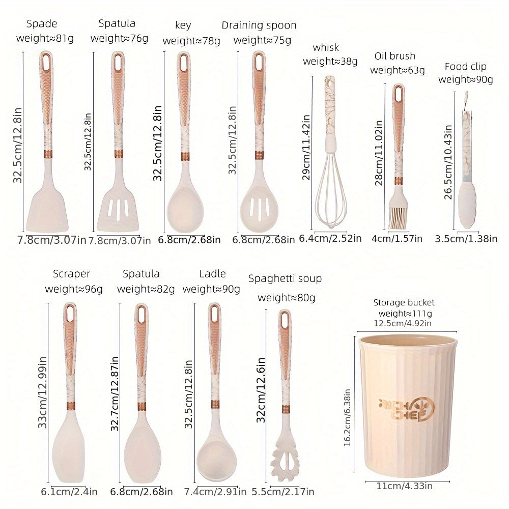 Premium Cooking - Plaisir de cuisiner avec le lot d'ustensiles de cuisine en silicone élégant