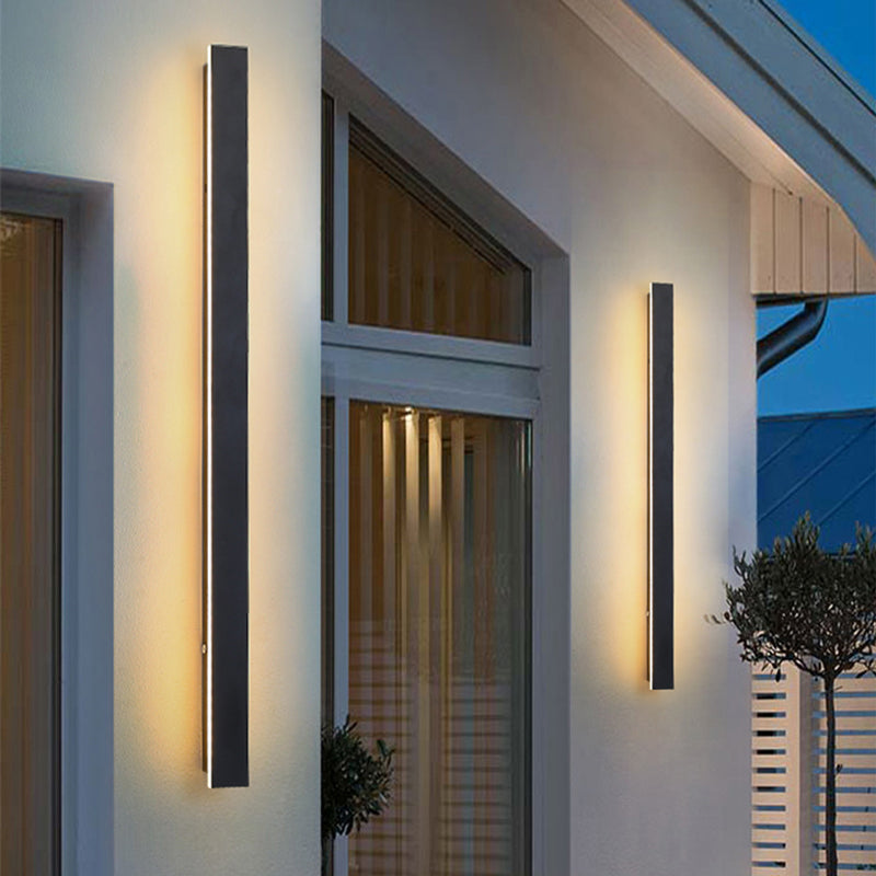 Edge – Appliques murales LED au design moderne en métal noir pour jardin et couloir