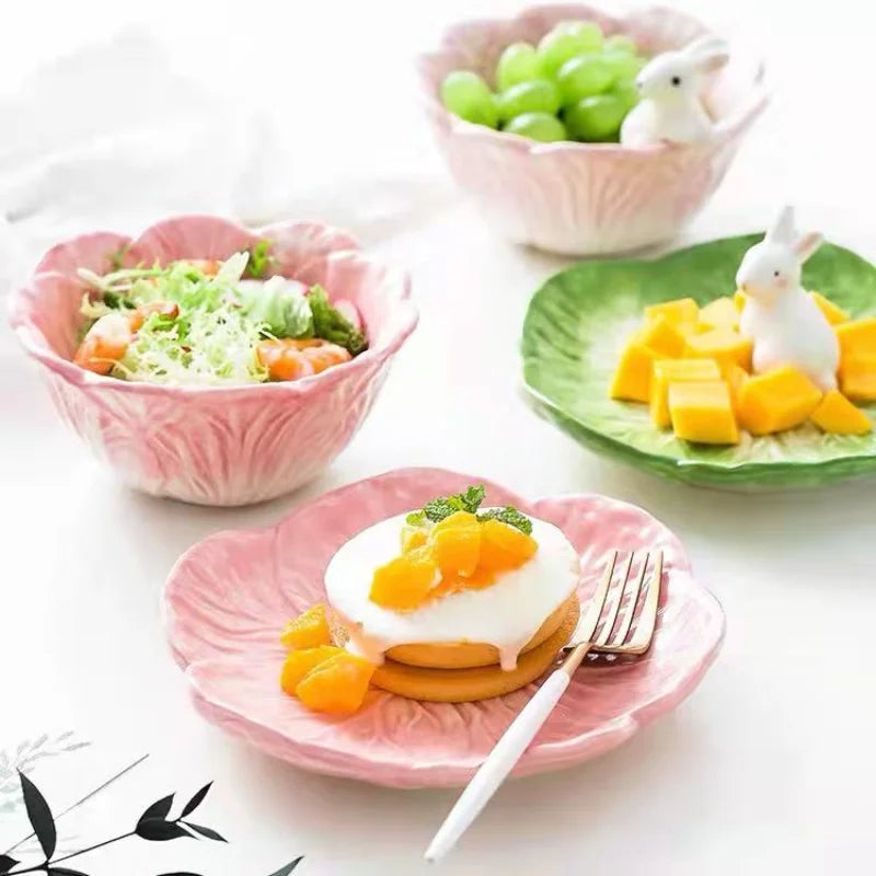 Floroux - Plat à salade en céramique avec chou