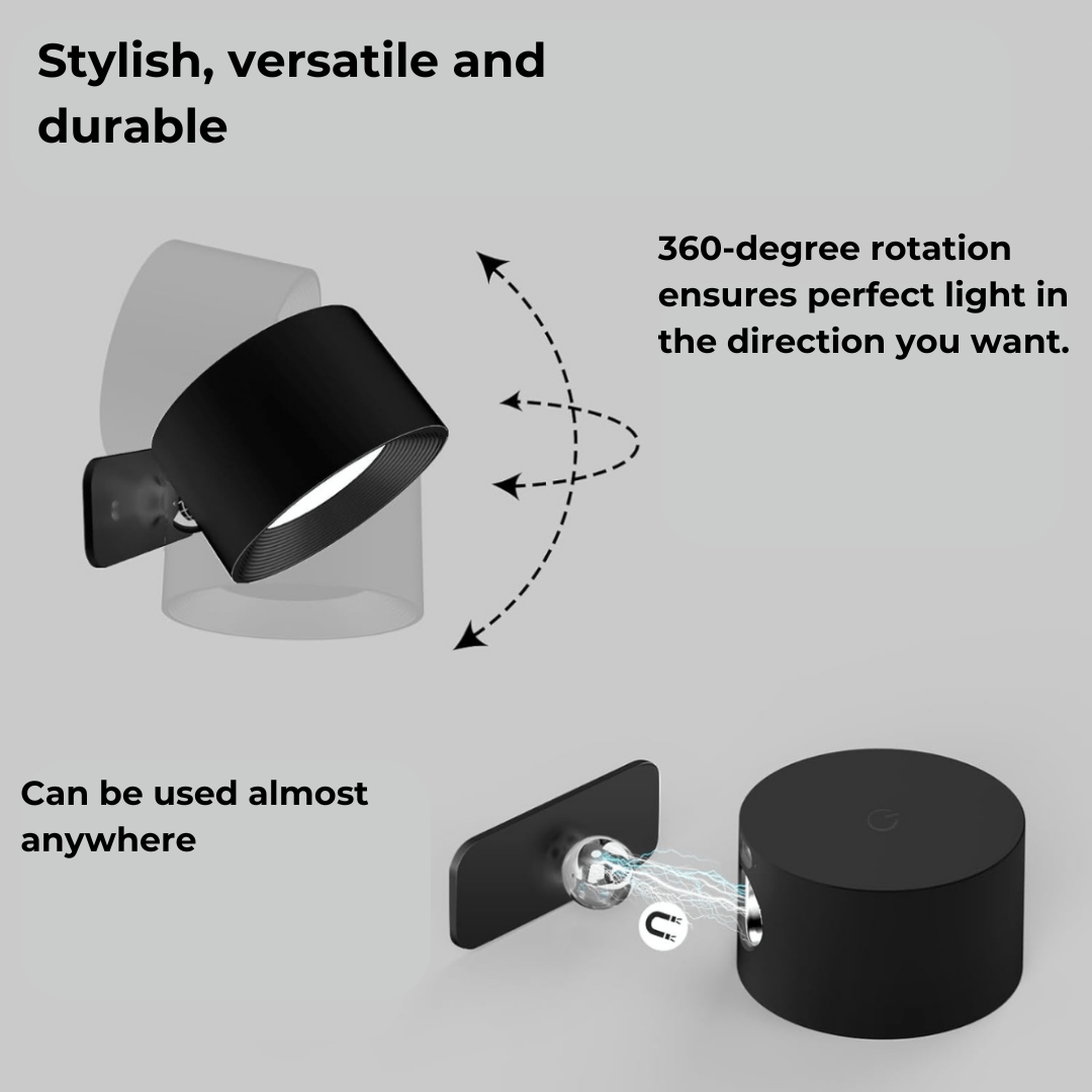 Flexilight Applique sans fil - Rechargeable par USB, LED, lumière pivotante à 360°