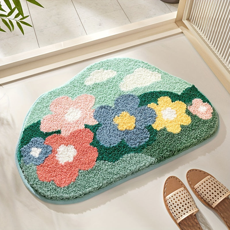 Floroux | Tapis de bain hautement absorbant pour un design de salle de bains élégant