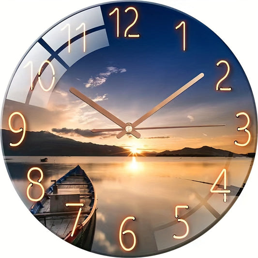 Floroux-Zoll Horloge Murale Ronde Silencieuse - Verre, Design Moderne
