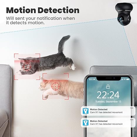 360° Caméra de Sécurite Intérieure - Pour la Sécurité et la Tranquillité d'Esprit