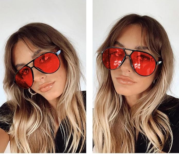 AmaraVision - Lunettes de soleil aviateur rétro grandes