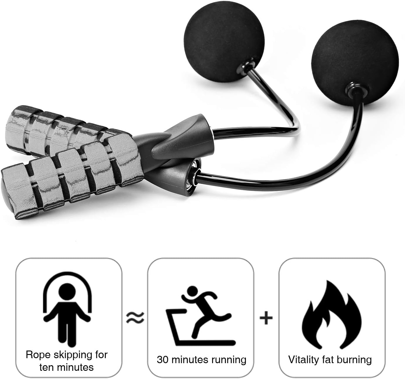 AdjustFit - Corde à sauter sans fil et lestée pour le fitness