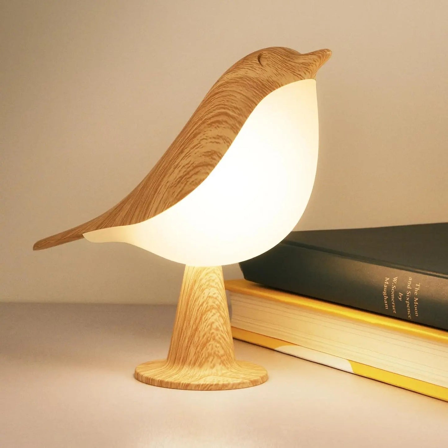 OiseauLumi - Lampe de Nuit en Bois Élégante